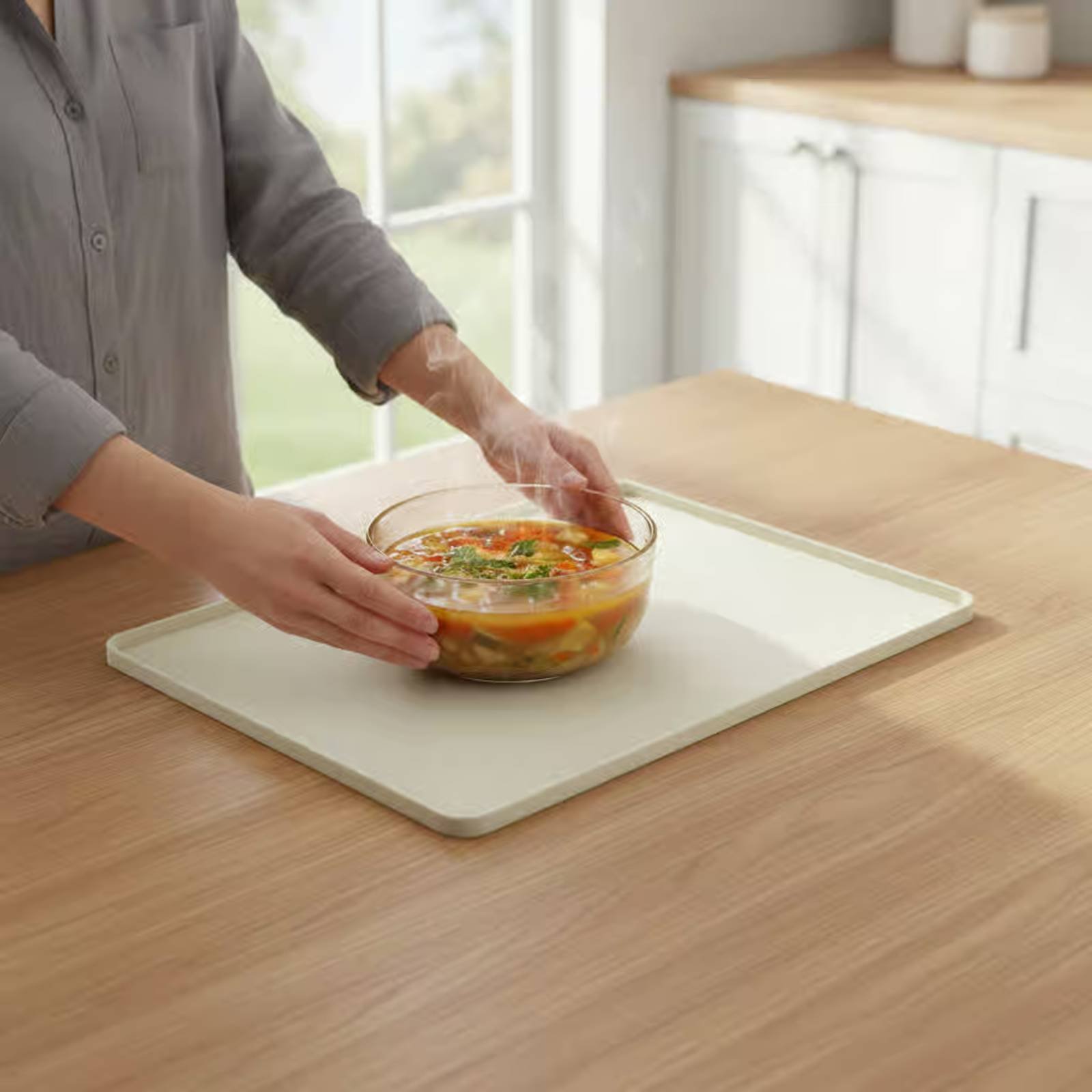 Kitchen Appliances - シリコン製電子レンジトップマット 柔軟な電子レンジトッププロテクター シリコン製家電トレイ こぼれ防止 キッチンアクセサリー