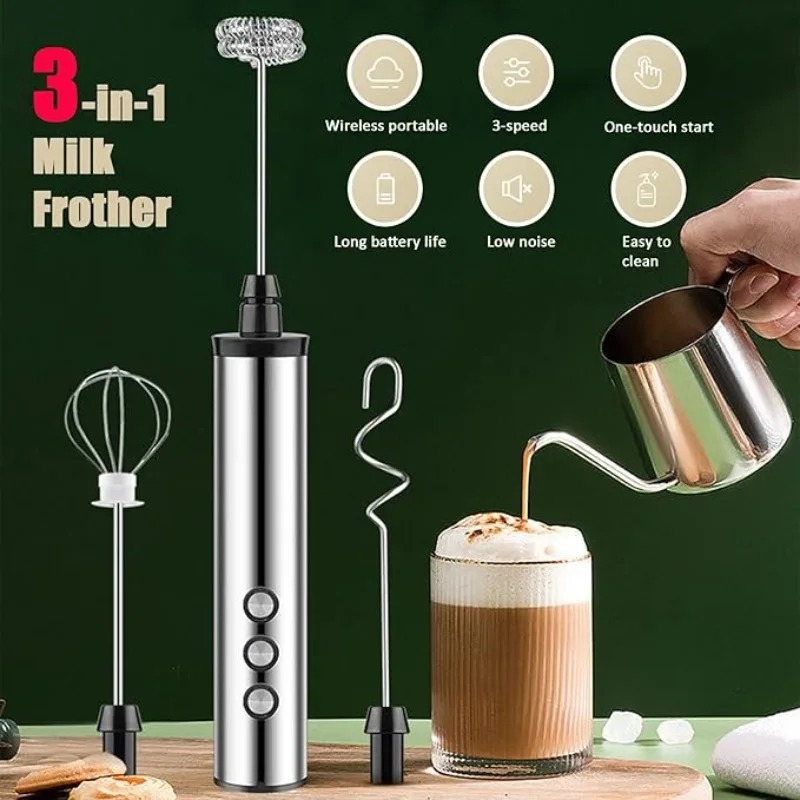 マグパイ3in1ハンドヘルド電動ミルク泡立て器ドリンクミキサ - Electric Milk Frother Handheld のレビューと価格