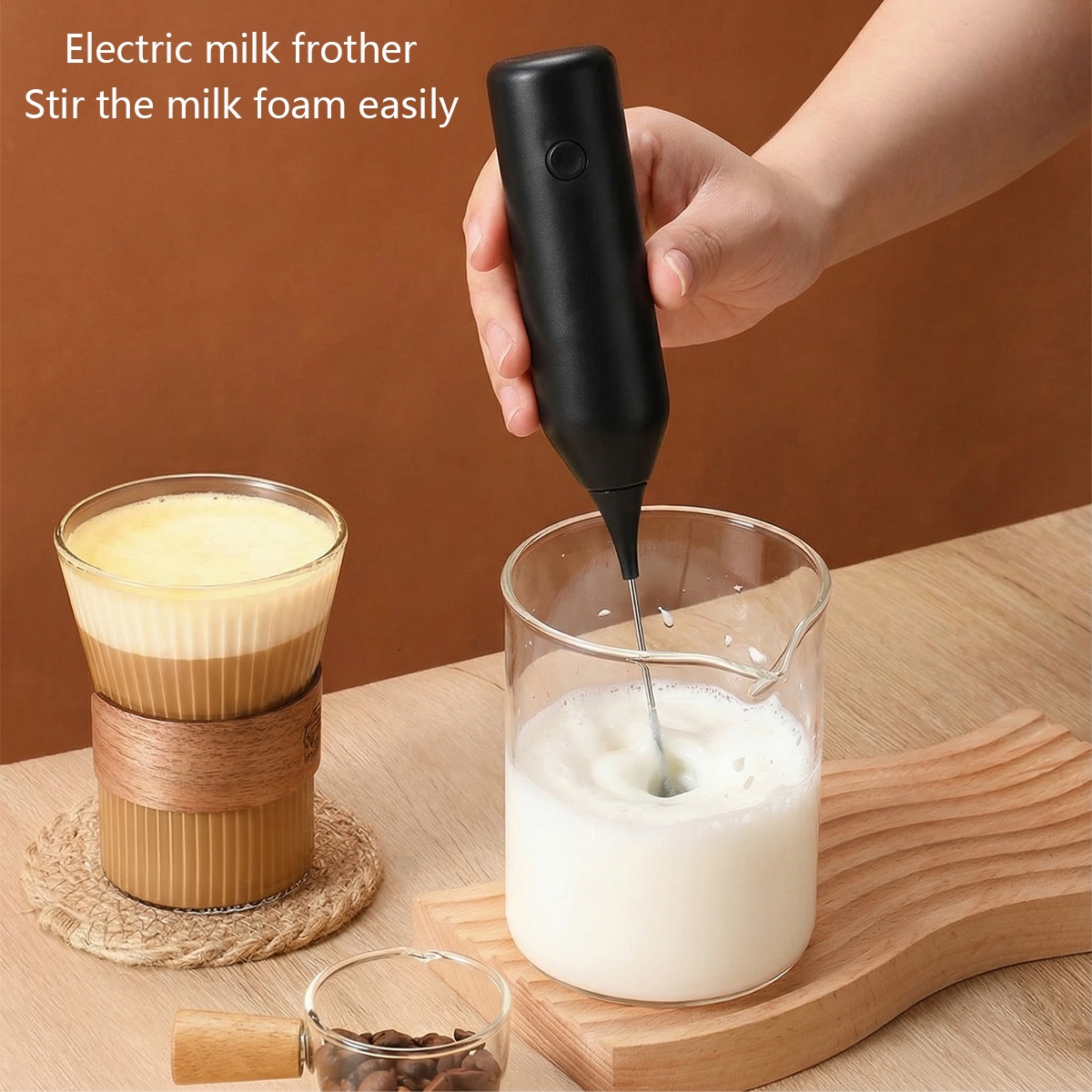 電動ダブルスティックエッグビーター、ミルクフォーマー、AA電 - Electric Milk Frother Handheld のレビューと価格