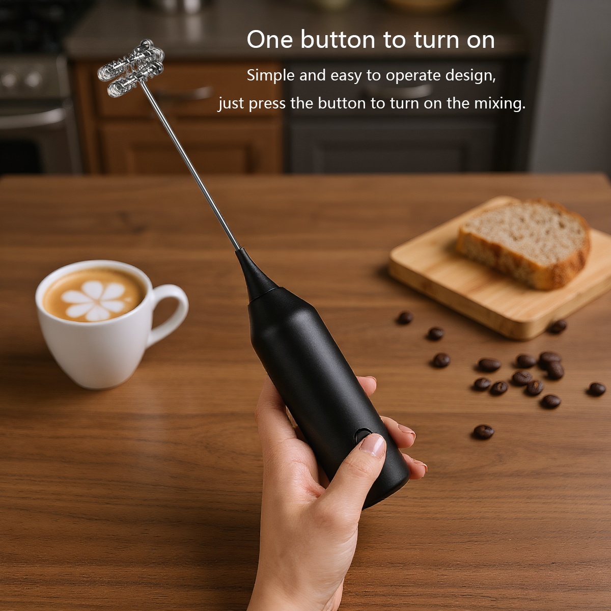 電動ダブルスティックエッグビーター、ミルクフォーマー、AA電 - Electric Milk Frother Handheld のレビューと価格
